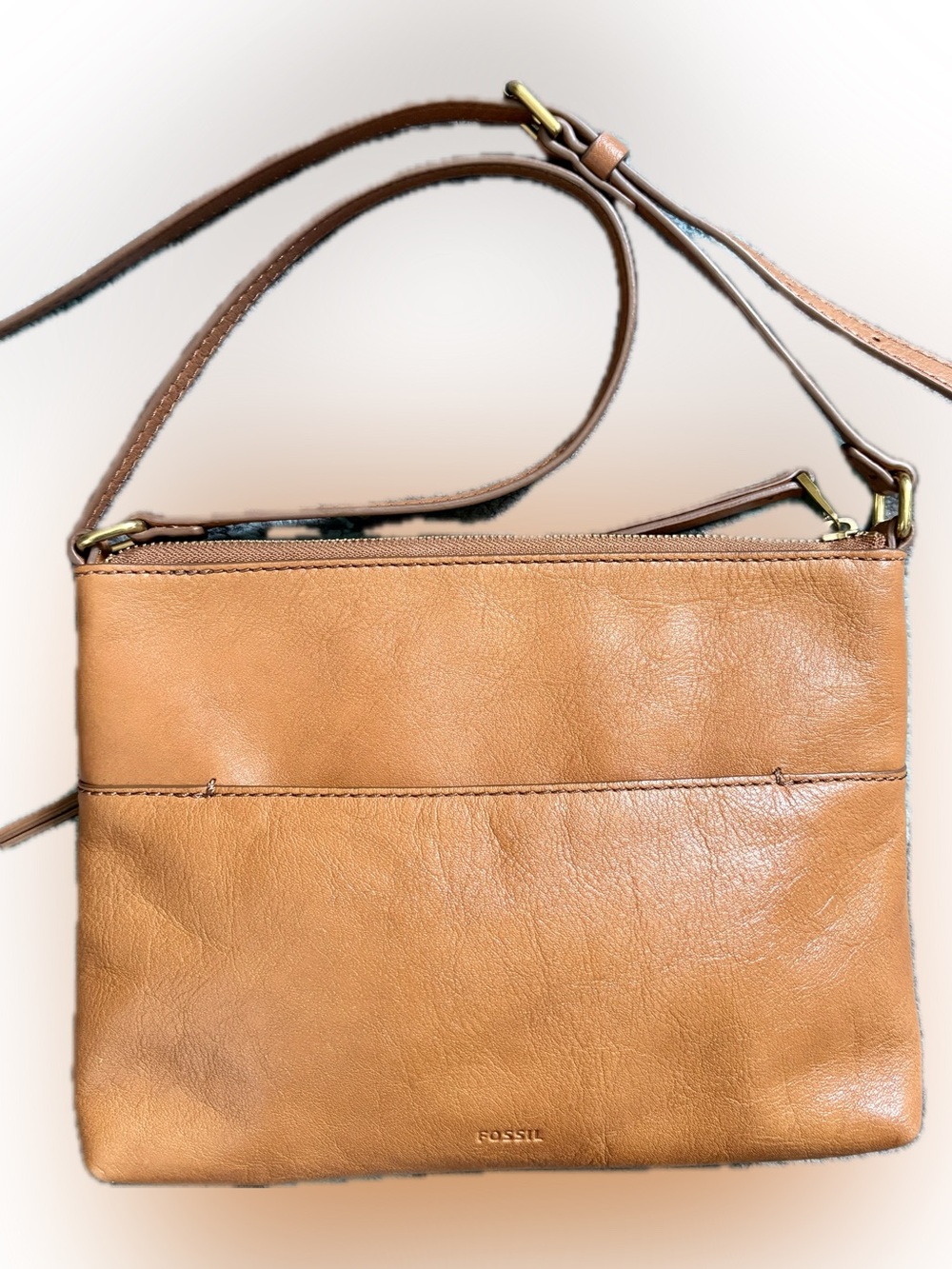 Fossil Cognac Leather Crossbody Bag